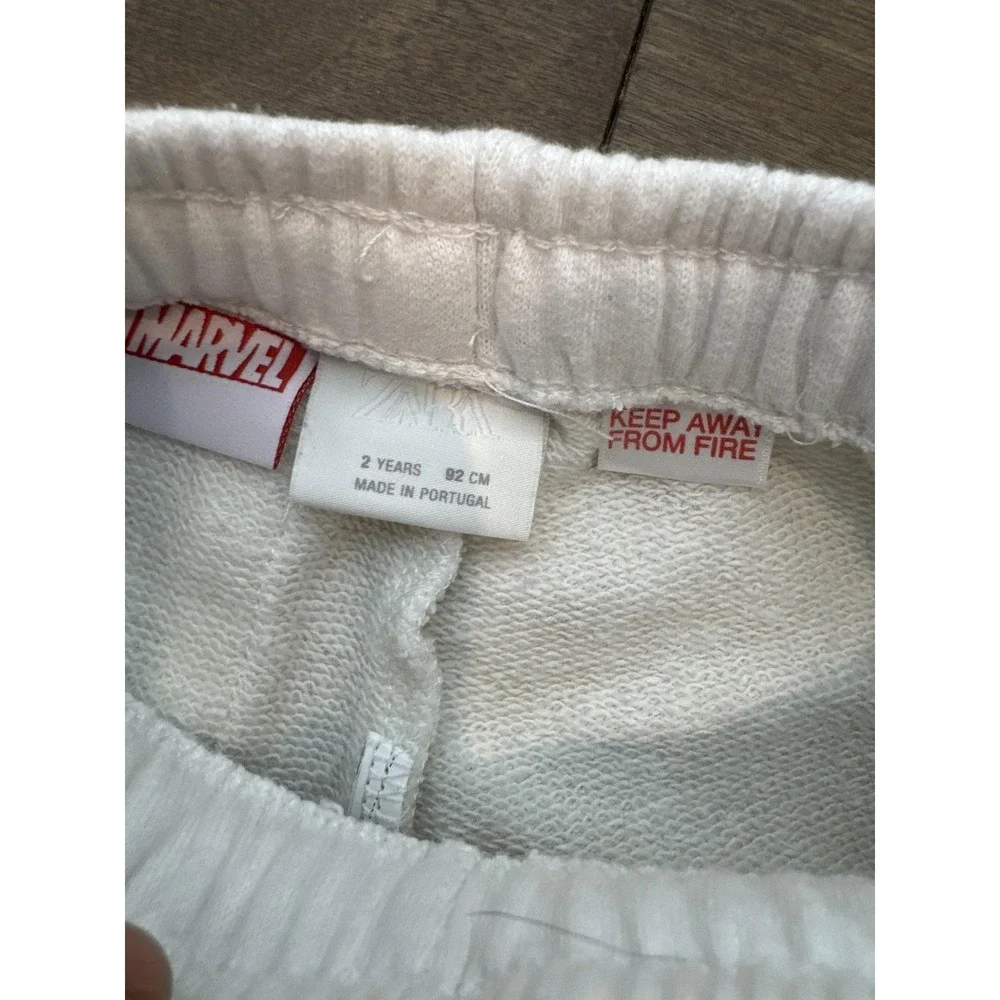 Captain America ZARA Outfit Set Boys 18-24 Months White Marvel Shorts 2 Piece